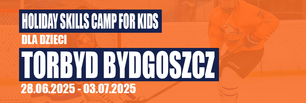 28.06.2025-03.07.2025 Holiday Skills Camp for Kids Obóz dla dzieci mający na celu rozwój detali hokejowych takich jak technika jazdy, technika strzału, technika podania i przyjęcia i wiele wiele innych i to przy doskonałej atmosferze